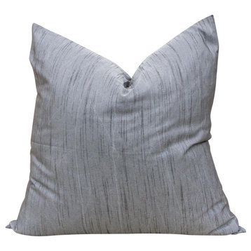 Gray Large Square Indian Silk Pillow Cover