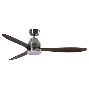 Lucci Air Whitehaven 56" Smart WiFi Controlled Indoor/Outdoor Fan w/Light, Brush