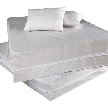 Permafresh Antibacterial Complete Bed Protector Set, White, Queen