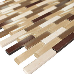 Caramel Macchiato Aliminum Stone Glass Mosaic Tile Random Pattern for Bathroom a - Home Accessories & Decor
