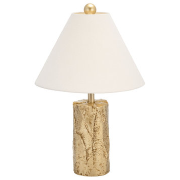 Resin 21" Textured Table Lamp, Gold