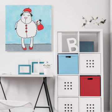 "Sheep II" Painting Print on Wrapped Canvas