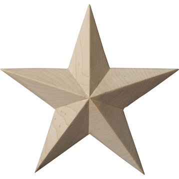 Galveston Star Rosette Rubberwood, 5"W x 5"H x 3/4"P