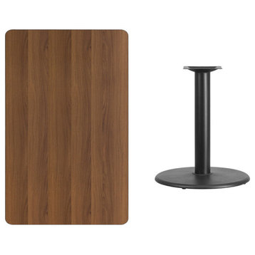30''x48'' Rectangular Walnut Laminate Table Top With 24'' Round Table Height