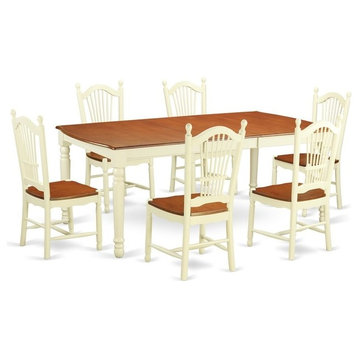 7-Piece Dinette Table Set For 6, Dinette Table And 6 Kitchen Chairs