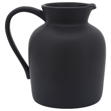 Ceramic 7" Pitcher Vase, Black