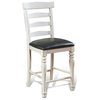 White Cushioned Seat Bourbon County Ladderback Counter Height Barstool