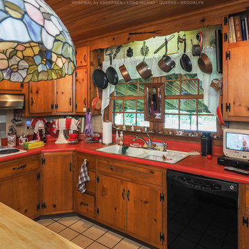 New Wood Windows in Country Kitchen - Renewal by Andersen Long Island