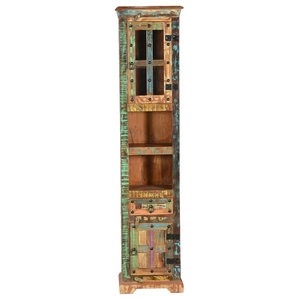 Passage From India Reclaimed Wood Hand Carved Skinny Storage