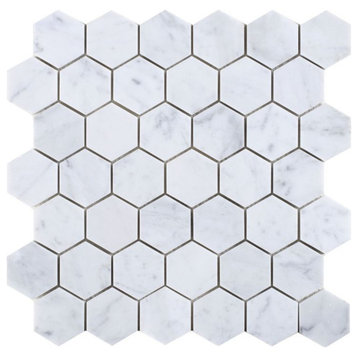 Hexagon Carrara Polished 2 x 2 12 x 12