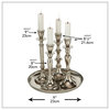 5 Piece Table Top Silver Candle Stick Holders On Tray