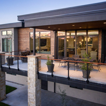 Rear elevation of contemporary guest house