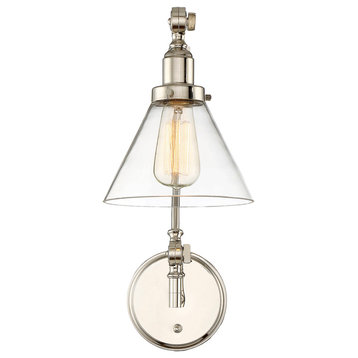 Drake 1-Light Wall Sconce, Polished Nickel