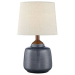 Lite Source - Lite Source LS-23345BRZ Lismore - One Light Table Lamp - Table Lamp, Blue Ceremic Body/Fabric Shade, E27 A 60W.  Shade Included: YesLismore One Light Table Lamp Painted Bronze Beige Fabric Shade *UL Approved: YES *Energy Star Qualified: n/a  *ADA Certified: n/a  *Number of Lights: Lamp: 1-*Wattage:60w E27 A bulb(s) *Bulb Included:No *Bulb Type:E27 A *Finish Type:Painted Bronze