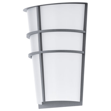 Silver 7 1/8" Wide 2 Light LED Wall Sconce from the Breganzo Collection