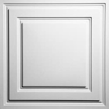 24"x24" Ceilume Stratford Ceiling Tiles, White, Set of 20