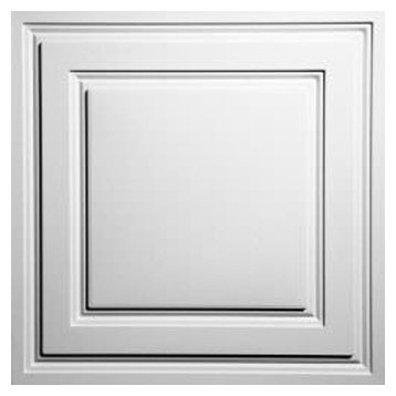 24"x24" Ceilume Stratford Ceiling Tiles, White, Set of 20