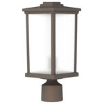 Craftmade - Craftmade Composite Lanterns 15" Outdoor Post Light in Bronze - This outdoor post light from Craftmade is a part of the Composite Lanterns collection and comes in a bronze finish. Light measures 6" wide x 15" high.  Uses one standard bulb.  For indoor use.  This light requires 1 , . Watt Bulbs (Not Included) UL Certified.