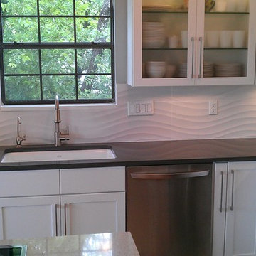 Kitchen - Backsplash -White Wave Panel Tile