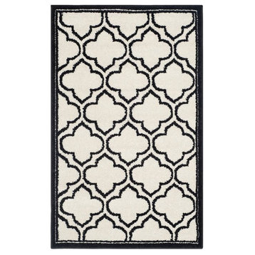 Safavieh Amherst Amt412D Outdoor Rug, Ivory/Anthracite, 2'6"x4'0"