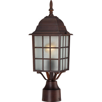 Nuvo Adams 1-Light 17" Lamp Post Light W/ Frosted Glass In Rustic Bronze