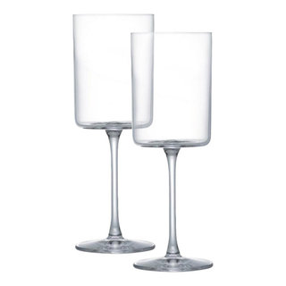 Joyjolt Claire Cyrstal Cylinder White Wine Glasses - 11.4 oz - Set Of 4