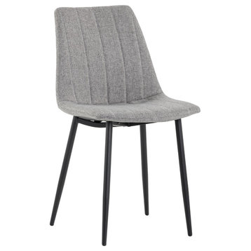 Drew Dining Chair, Black, Light Gray, Set of 2