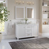 Woodruff Bath Vanity, Double Sink, 54", White, Freestanding
