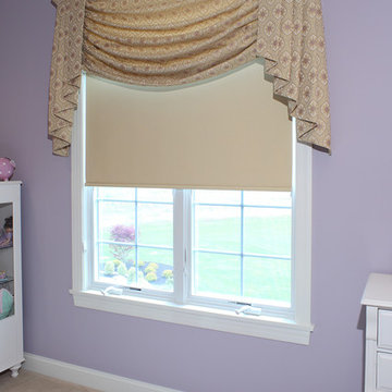 Window Treatment in girls purple room