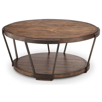 Magnussen Yukon Industrial Bourbon Coffee Table with Casters