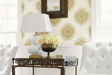 Example of a transitional living room design in Baltimore