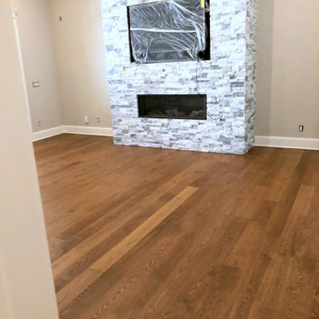BELLE TERRE:  6" SELECT WHITE OAK INSTALLED & FINISHED W/ CUSTOM STAIN