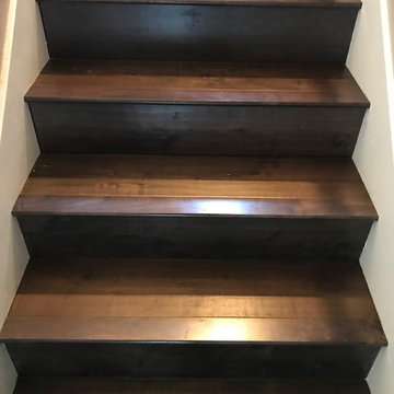 Hardwood stairs and landing