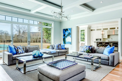 Inspiration for a contemporary living room remodel in New York