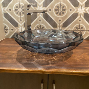 Luxury Powder Room Walnut Vanity Top