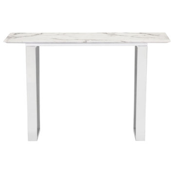 Moore Console Table White and Gold, White and Silver
