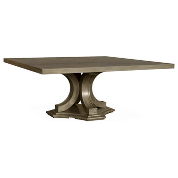 The Jonah Dining Table, 72", Smoke Gray, Transitional, Square