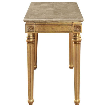 Acme Daesha Sofa Table Marble and Antique Gold