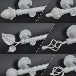 white metal Single Curtain rods - Products