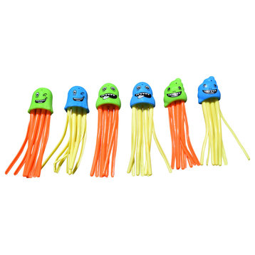 Set of 6 Multicolor Jellyfish Slow Sinking Dive Game, 5"