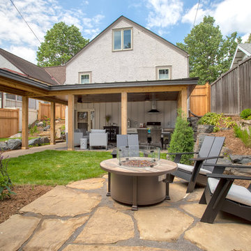 Project 3427-1 Outdoor Kitchen Pavilion + Covered Walkway + Garage + Landscaping