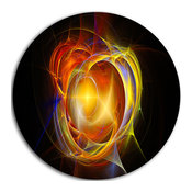 Supernova Explosion In Black, Digital Art Round Wall Art, 11"