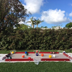 SoccerPool game table, Red/Tan - Backyard Play