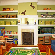 Playroom shelves