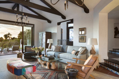 Tuscan living room photo in San Diego