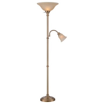 Henley 2 Light Floor Lamp, Antique Brass