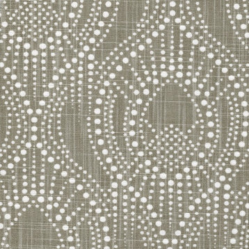 Fabric Sample Alyssa Regal Taupe Dotted Print Cotton Linen