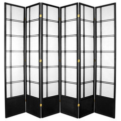 Oriental Furniture 5 Ft Tall Double Cross Shoji Screen, Rice paper, Wood,  Natural Color, 4 panel 