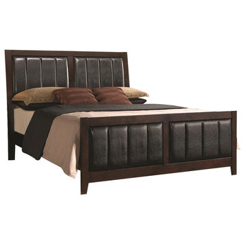 Coaster Carlton Upholstered King Bed in Cappuccino