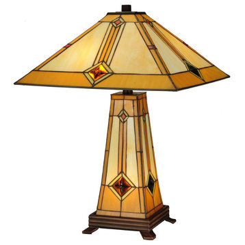 23H Diamond Mission Lighted Base Table Lamp